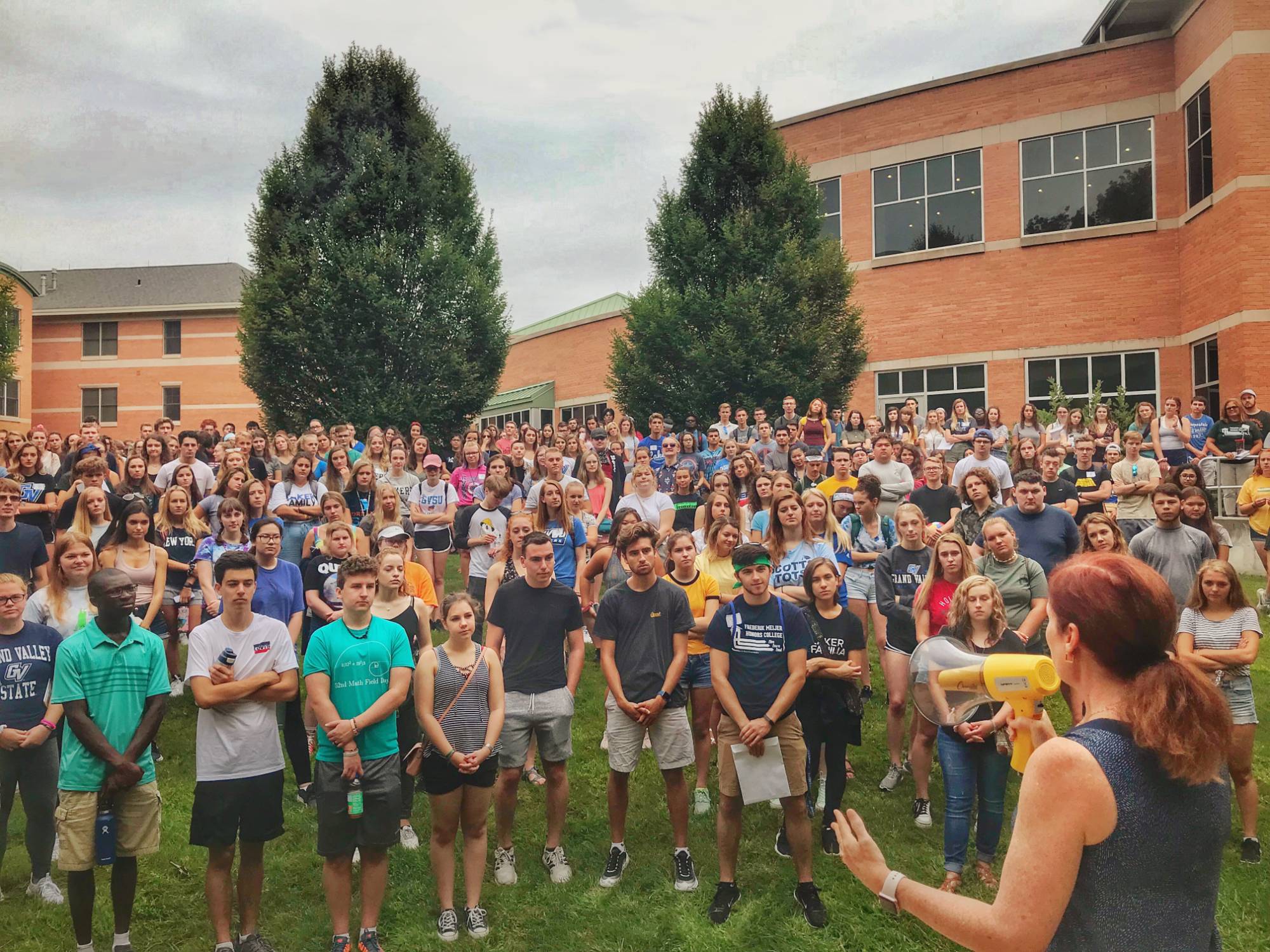 Professor Fitzpatrick addressing Welcome Days crowd